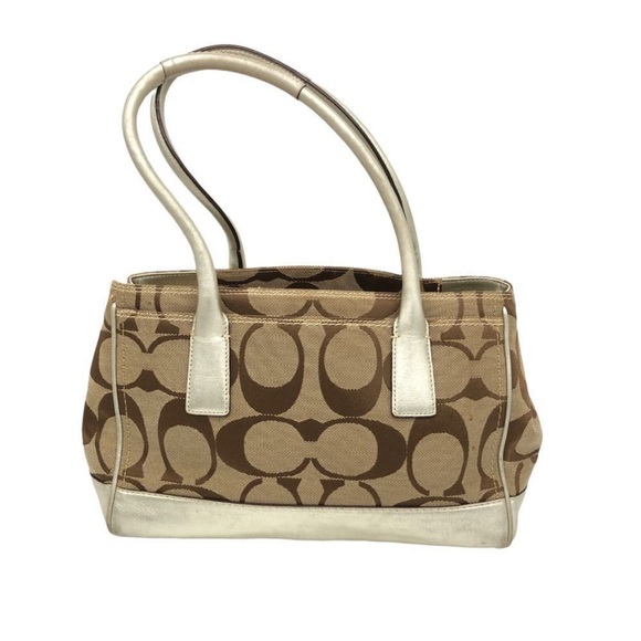 Coach Madeline Brown and Gold Shoulder Bag - Picture 2 of 9